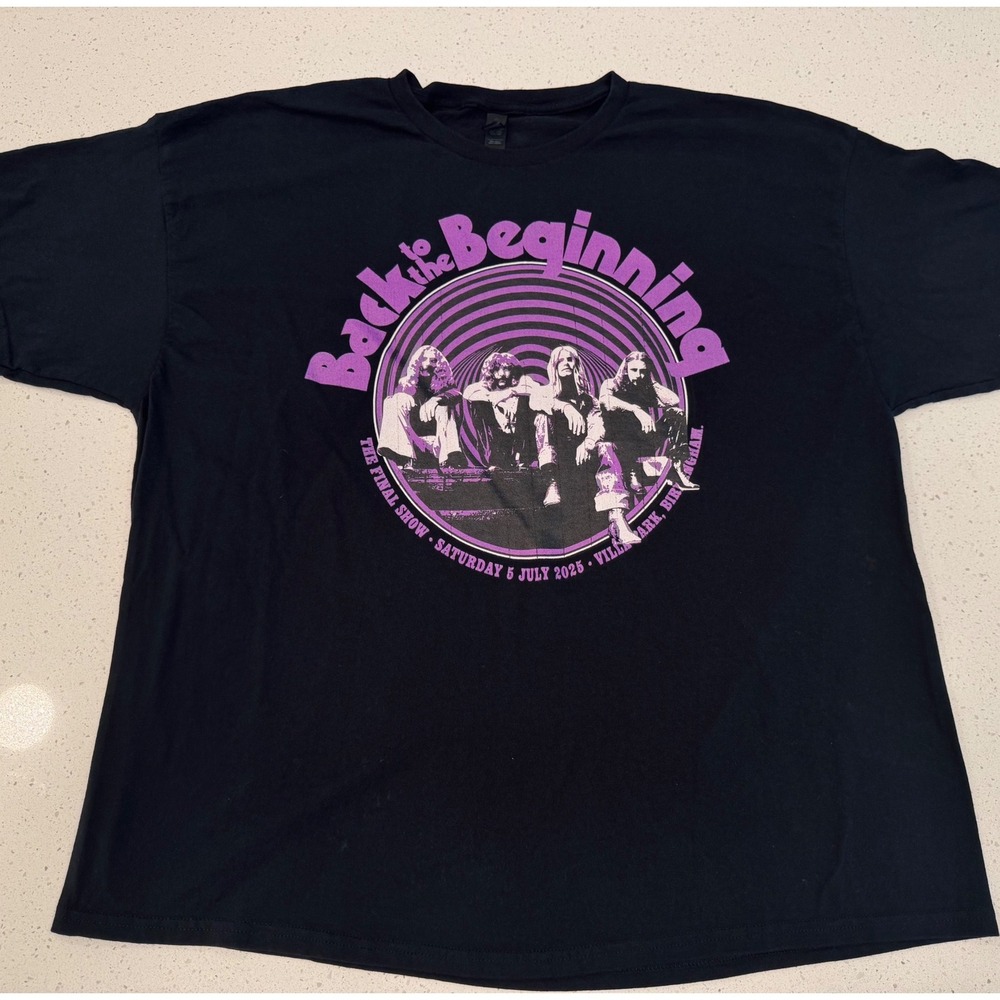 Gildan Black Sabbath Final Show T-Shirt Mens 3XL Black Excellent Heavy Metal Tee